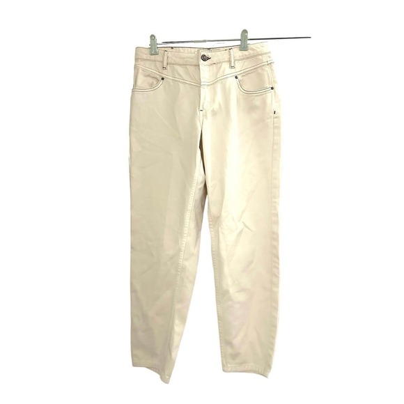 COTELAC Teinture Ideal Jeans Chinos Pants Ecru Off-White Contrast Stitching Sz 4 - Picture 3 of 8